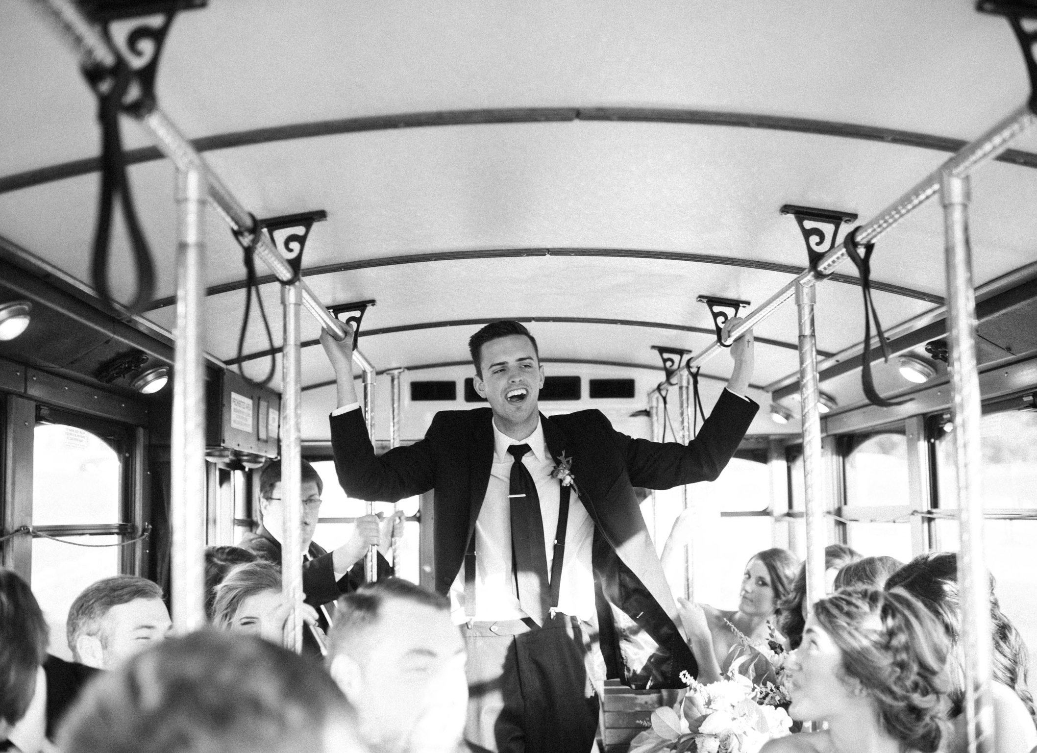 Wedding Transportation Groomsman Antique Trolley